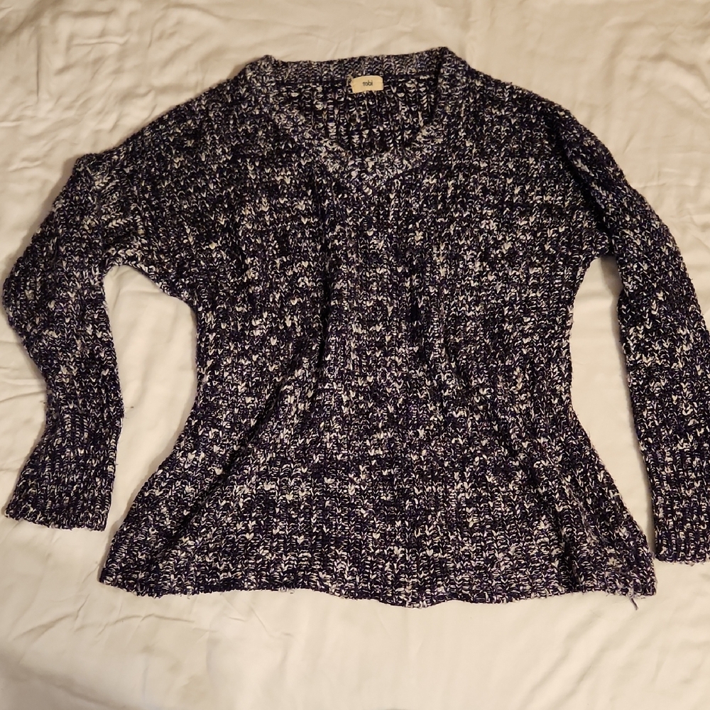 Tobi Black and White Knit Sweater